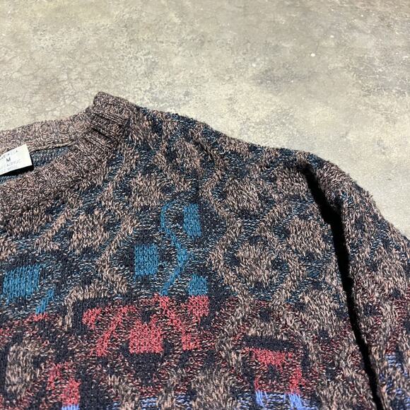 Vintage 90s London Fog Brown Pattern Sweater - Picture 2 of 3